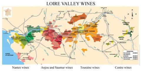 Loire Valley wine region map